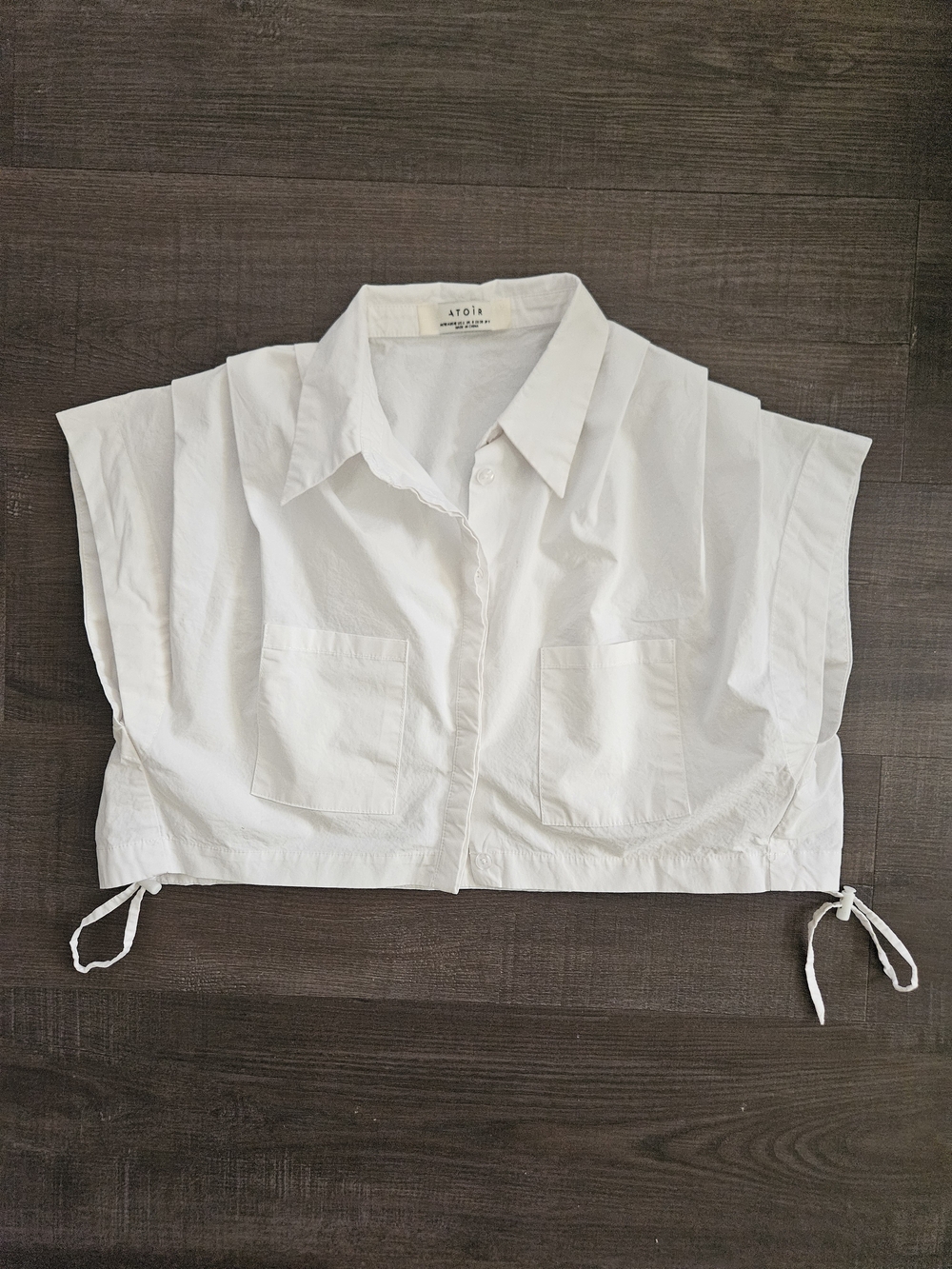 Atoìr White Cropped "The Wyatt Shirt" Button Down Drawstring Blouse AU 10 / US 6